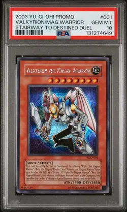 2003 YU-GI-OH! PROMO #001 VALKYRION THE MAGNA WARRIOR PSA 10 - Image 1