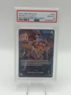 2024 One Piece EN Promo Monkey D. Luffy PSA Magazine Exclusive OP05-060 PSA 10 - Image 1