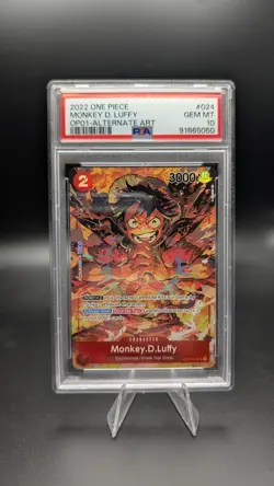 PSA 10 GEM MINT- MONKEY.D.LUFFY Alt Art OP01-024 - One Piece Romance Dawn - Image 1