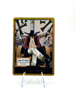 One Piece OP14 Azure Sea’s Seven English DON!! Card Dracule Mihawk Gold - Image 1
