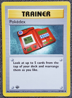 1st Edition Shadowless Pokedex - Base Set - #87/102 - Vintage Pokemon Card 1999 - Image 1