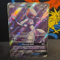 Pokemon Mewtwo GX 190 HP Full Art Ultra Rare Holo Shining Legends 72/73 Card - Image 1
