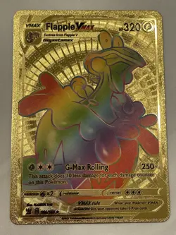 Flapple VMAX 164/163 Rainbow HP 320 Gold Foil Fan Art Display Card - Image 1
