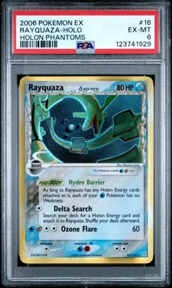 PSA 6 Rayquaza Holo EX Holon Phantoms #16 Pokemon Card (2006) - Image 1