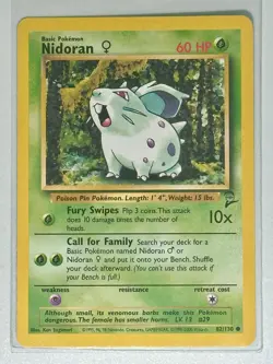 Pokemon Base Set 2 5 card Family set Nidoran M F Nidorina Sandshrew Goldeen - Image 4