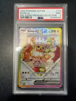 Pokemon TCG Prismatic Evolutions Eevee EX 174 Black Star Promo Card PSA 9 - Image 1