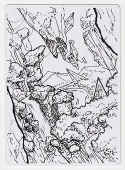 Signed FOIL Copperline Gorge Proof Sketch LP Artist Chris Ostrowski MTG AP 6/30! - Image 1