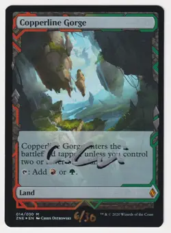 Signed FOIL Copperline Gorge Proof Sketch LP Artist Chris Ostrowski MTG AP 6/30! - Image 2