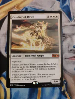 Cavalier of Dawn MTG Core Set 2020 M20 White Mythic Creature NM-M x1 - Image 1
