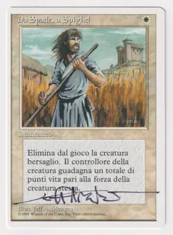 Miscut Signed Italian Swords to Plowshares Proof MP Artist Jeff A. Menges MTG AP - Image 1