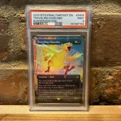 2025 MTG FINAL FANTASY BORDERLESS-FOIL #0406 TRAVELING CHOCOBO PSA 9 - Image 1