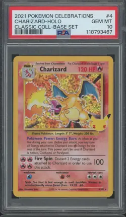 2021 Pokemon Celebration Classic Collection Holo #4 Charizard Gem Mint PSA 10 - Image 1