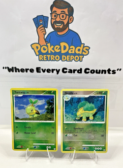 Pokemon Diamond & Pearl Reverse Holo Duo Lot: Turtwig /Grotle 49,103/130- NM/LP - Image 1