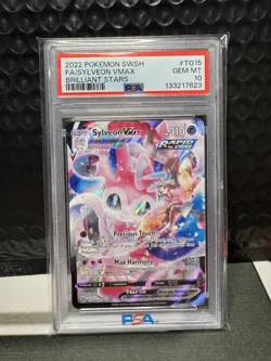 2022 Pokemon Sword And Shield Sylveon Full Art VMax Brilliant Stars PSA 10 - Image 1
