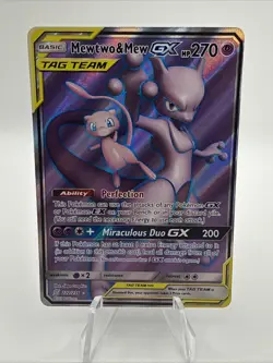 Mewtwo & Mew GX 222/236 - Full Art TAG TEAM - Pokemon Unified Minds NM - Image 1