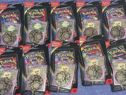 Pokemon TCG Phantasmal Flames Blister Packs with Coin Bundle of 10 New Sealed - Image 1