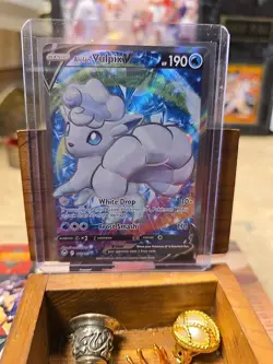 Pokemon TCG Alolan Vulpix V 173/195 Silver Tempest Ultra Rare Full Art Holo - Image 1