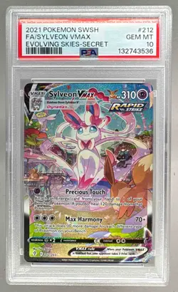 3536 Sylveon VMAX 2021 Pokemon Sword & Shield Evolving Skies #212 PSA 10 - Image 1