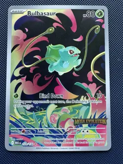 2025 Pokemon Mega Evolution Promo 133/132 Bulbasaur IR Stamped FULL ART - Image 3