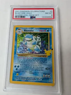 Blastoise 2021 Pokemon Celebrations Classic Collection Holo 2/102 PSA 8 - Image 1