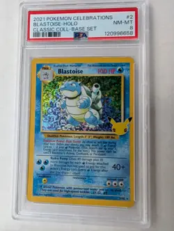 Blastoise 2021 Pokemon Celebrations Classic Collection Holo 2/102 PSA 8 - Image 3