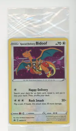 Pokemon Center Special Delivery Bidoof SWSH177 Black Star Promo SEALED - Image 1