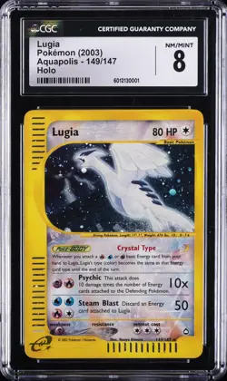 2003 POKEMON AQUAPOLIS #149 LUGIA HOLO CGC 8 - Image 1