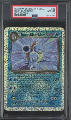 2002 Pokemon Legendary Collection Box Topper #S2 Dark Blastoise PSA 8 - Image 1