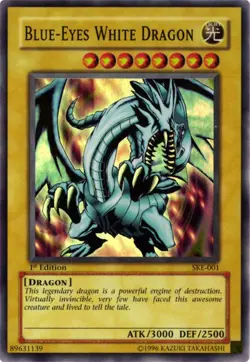 Blue-Eyes White Dragon SKE-001 - Super Rare - Near Mint 1st Edition YuGiOh! TCG - Image 1