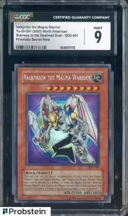 2003 Yu-Gi-Oh! SDD Prismatic Secret Rare Valkyrion The Magna Warrior CGC 9 - Image 1