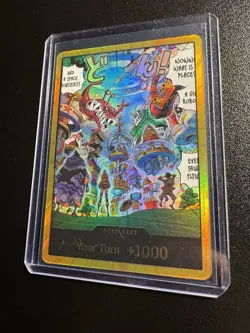 One Piece TCG The Azure Sea’s Seven English DON!! Card (Egghead) (Gold) OP14 - Image 2