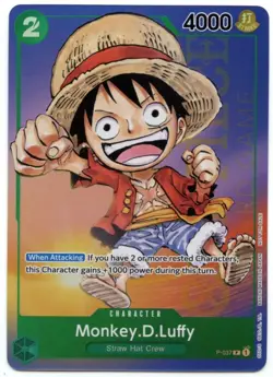 2023 One Piece P-037 Monkey.D.Luffy Gen Con 2023 Luffy Foil Promo Card NM - Image 1