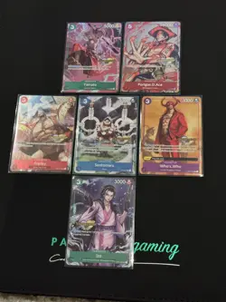 One Piece TCG Championship 2023 Event Pack Gold Stamp Promo 6-Card Set - Mint - Image 1