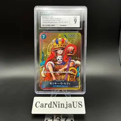 CGC MINT 9 Monkey D Luffy P-043 One Piece Promotion Card Foil 2023 Weekly Shonen - Image 1