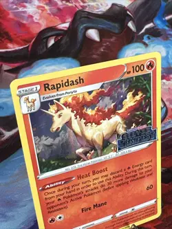 Pokemon TCG Rapidash SWSH270 Promo Black Star Holo Silver Tempest Stamped Card - Image 2