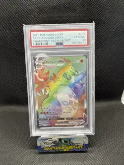 Pokemon TCG Charizard VMAX Champion's Path Holo Secret Rare Card 074/073 PSA 10 - Image 1