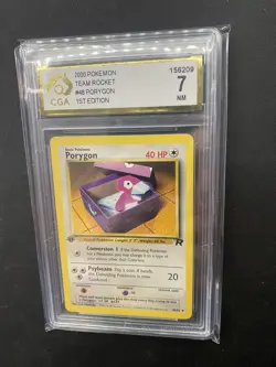 Pokemon Card Porygon 48/82 1st Edition Team Rocket CGA 7 - Image 1