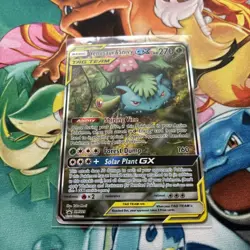 Pokemon TCG Venusaur & Snivy GX SM229 Alternative Art Tag Team Promo Card NM/M - Image 2