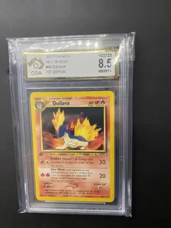 1st Edition Quilava 46/111 Pokemon Card - Neo Genesis Set CGA 8.5 - Image 1