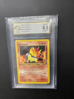 Pokemon Card Cyndaquil 56/111 1st Edition Neo Genesis. CGA 8.5 - Image 1