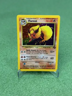 Flareon Jungle 3/64 Holo Unlimited Holo Rare MP Vintage Pokemon Card WOTC 1999 - Image 1