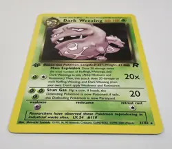 Pokemon Dark Weezing TCG Non-Holo Card 31/82 1st Edition NM 2000 - Image 2