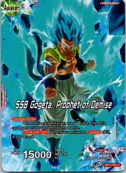 SSB Gogeta Prophet of Demise BT11-001 Leader Foil Dragon Ball Super Card Game NM - Image 1