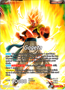 SSB Gogeta Prophet of Demise BT11-001 Leader Foil Dragon Ball Super Card Game NM - Image 2