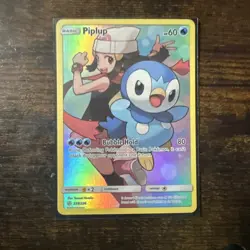 Pokemon Card Piplup Secret Rare 239/236 SM Cosmic Eclipse Near Mint TCG Full Art - Image 1