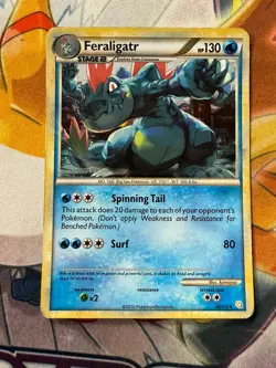 POKEMON TCG FERALIGATR 20/123 HEART GOLD SOUL SILVER COSMO HOLO - Image 1