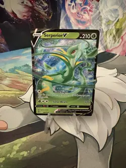 Pokemon TCG Serperior V Sword & Shield Silver Tempest 007/195 Holo Ultra Rare NM - Image 1
