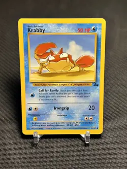 1999 Pokemon TCG Fossil Krabby 51/62 Common - LP - Image 1