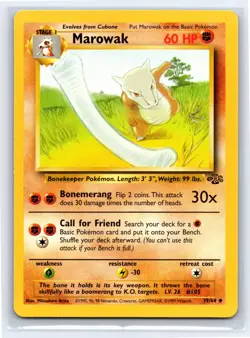 1999 Pokemon TCG Jungle Marowak Uncommon 39/64 - Lightly Played - LP - Image 1