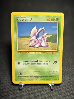 1999 Pokemon TCG Base Set Nidoran Common 55/102 - LP - Image 1